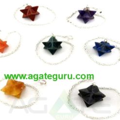 Assorted 7 Chakra Markaba Star Pendulums