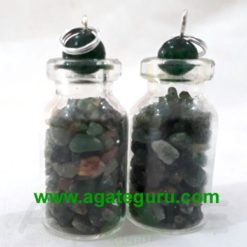 Green Aventurian stone chips Bottle Pendent