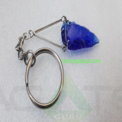 Blue-Glass-Arrowhead-Key-Ring
