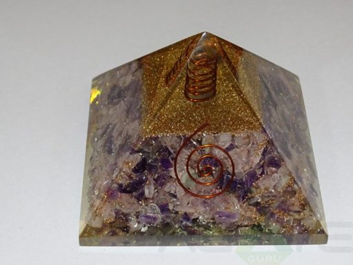 Amethyst Crystal Orgone Pyramid With Crystal Point