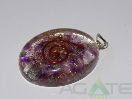 Amethyst Orgone Oval Pendent