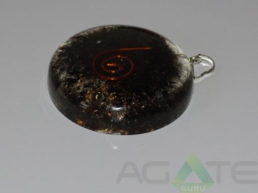 Black Tourmaline Orgone Disc Pendent