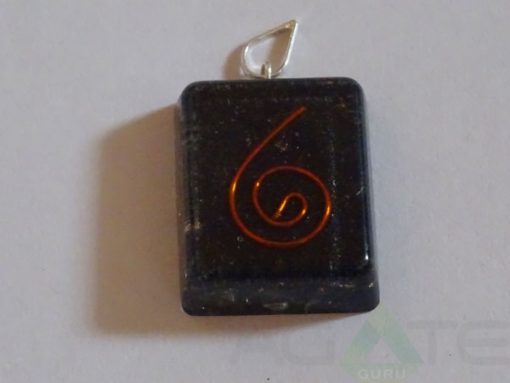 Black Tourmaline Orgone Square Pendent