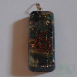 Blood Stone Orgone Long Rectangle Pendent
