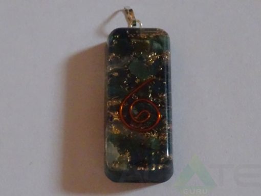 Blood Stone Orgone Long Rectangle Pendent