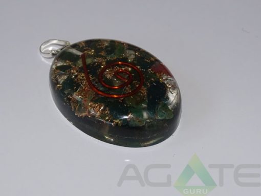 Blood Stone Orgone Oval Pendent
