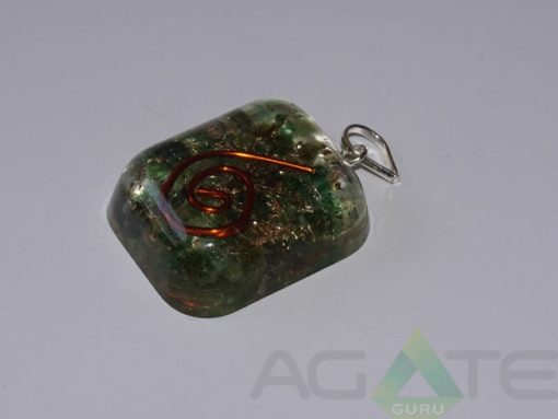 Blood Stone Orgone Rounded Square Pendent