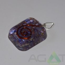 Blue Orgone Rounded Square Pendent