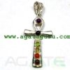 CHAKRA ANKH METAL STONE PENDANT