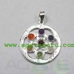 CHAKRA SPIRAL STAR METAL PENDANT