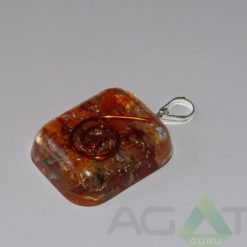 Carnelian Orgone Rounded Square Pendent