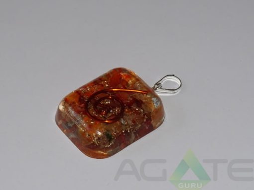 Carnelian Orgone Rounded Square Pendent