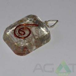 Crystal Orgone Rounded Square Pendent