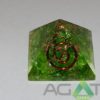 Green Color Dyed Orgone Pyramid With Copper Wire