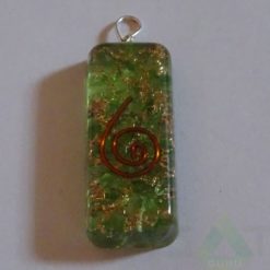 Green Orgone Long Rectangle Pendent