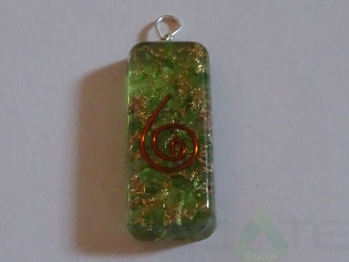 Green Orgone Long Rectangle Pendent