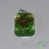 Green Orgone Rounded Square Pendent