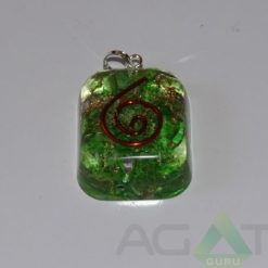 Green Orgone Rounded Square Pendent