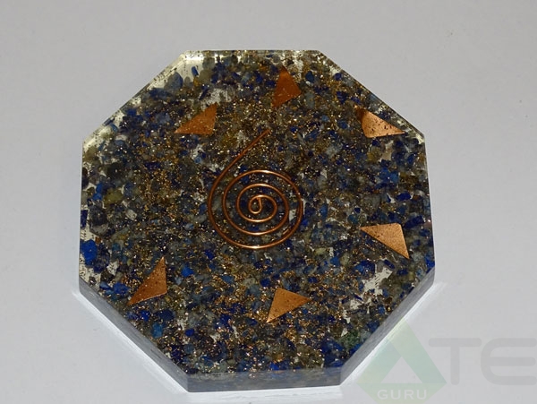 Lapis Lazuli Orgone Octagon Vastu Plate Lapis Lazuli Orgone Octagon Vastu Plate