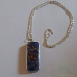 Lapis Lazuli Orgone Pipe Pendent With Metal Chain