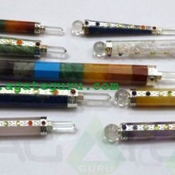 MIX STONE CHAKRA HEALING STICK WITH CRYSTAL BALL AND PENCIL