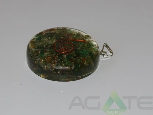 Malachite Orgone Disc Pendent