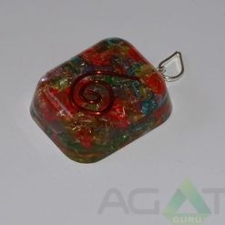 Mix Chakra Onyx Stone Orgone Rounded Square Pendent