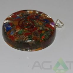Mix Chakra Stone Orgone Disc Pendent