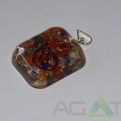 Mix Chakra Stone Orgone Rounded Square Pendent