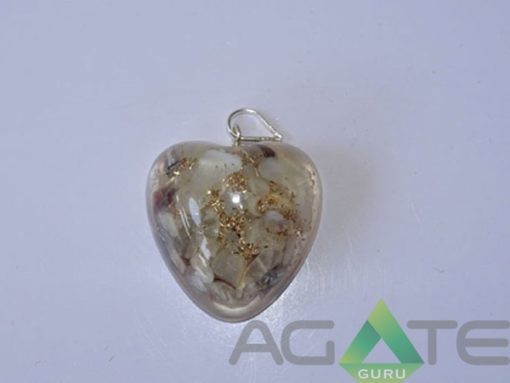 Moon Stone Orgone Heart Pendant