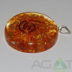 Orange Orgone Disc Pendent