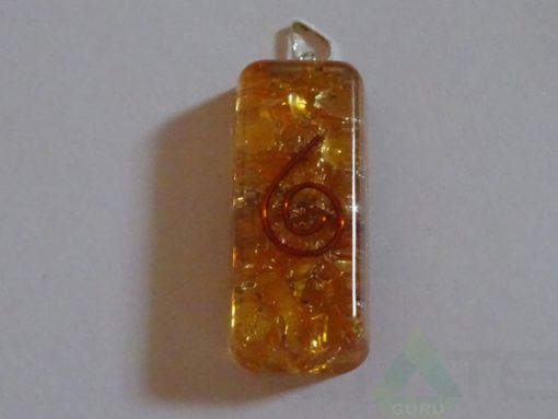 Orange Orgone Long Rectangle Pendent