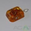 Orange Orgone Rounded Square Pendent