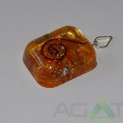 Orange Orgone Rounded Square Pendent