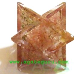 ROSE QUARTZ CHIPS ORGONE MERKABA STAR