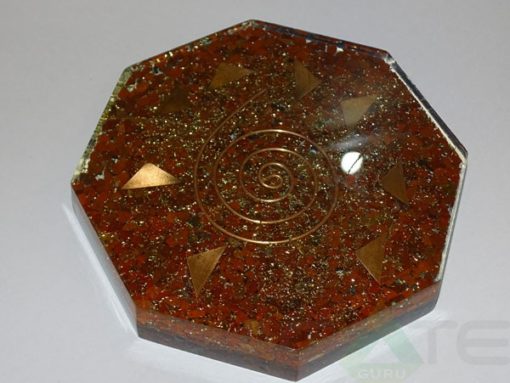 Red Jasper Orgone Octagon Vastu Plate