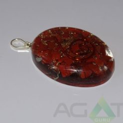 Red Jasper Orgone Oval Pendent