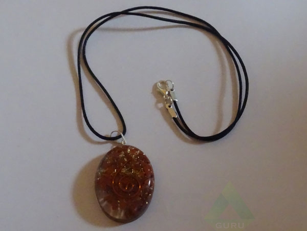 Red Jasper Orgone Oval Pendent With Cord