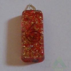 Red Orgone Long Rectangle Pendent