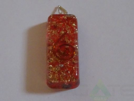 Red Orgone Long Rectangle Pendent