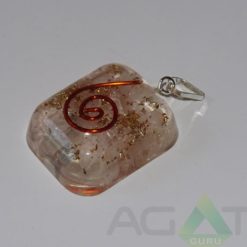 Rose Quartz Orgone Rounded Square Pendent