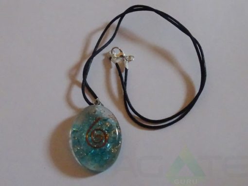 Sapphire Orgone Oval Pendet With Cord