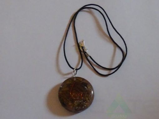 Tiger Eye Orgone Disc Pendent With Cord