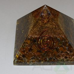 Tiger Eye Orgone Layer Copper Pyramid With Point