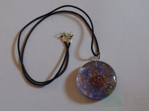 Violet Orgone Disc Pendent With Cord