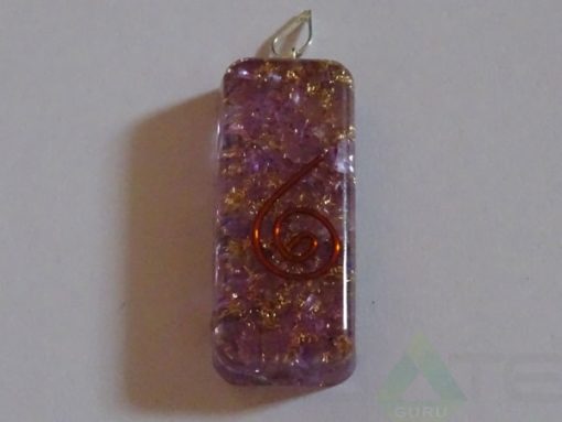 Violet Orgone Long Rectangle Pendent