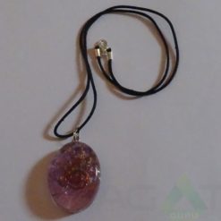 Violet Orgone Oval Pendent With Cord