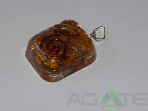 Yellow Jasper Orgone Rounded Square Pendent