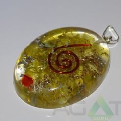 Yellow Orgone Oval Pendent