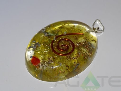 Yellow Orgone Oval Pendent